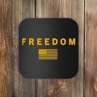 Gold Freedom American Values USA Flag Support Charlie Kirk Coaster thumb 0