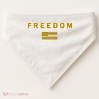 Gold Freedom American Values USA Flag Support Charlie Kirk USA-Made Doggie Bandana thumb 0