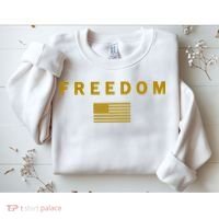 Gold Freedom American Values USA Flag Support Charlie Kirk Sweatshirt thumb 2