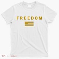 Gold Freedom American Values USA Flag Support Charlie Kirk T-Shirt thumb 0