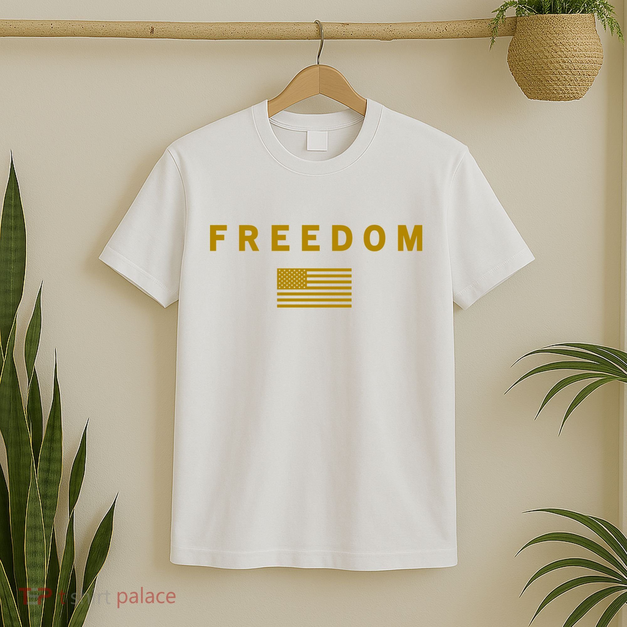 Gold Freedom American Values USA Flag Support Charlie Kirk T-Shirt