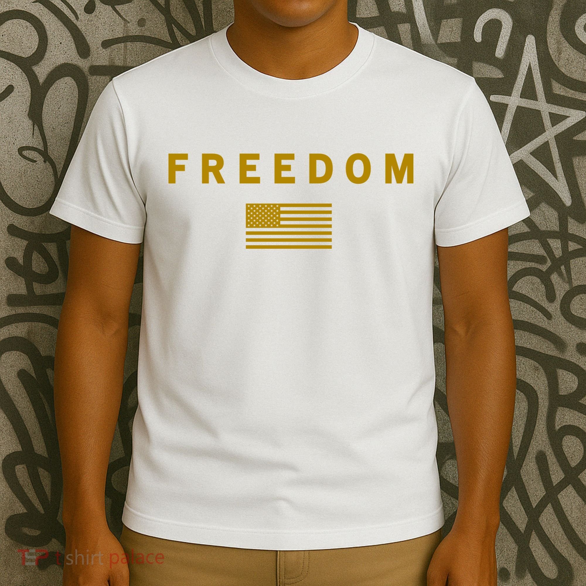 Gold Freedom American Values USA Flag Support Charlie Kirk T-Shirt