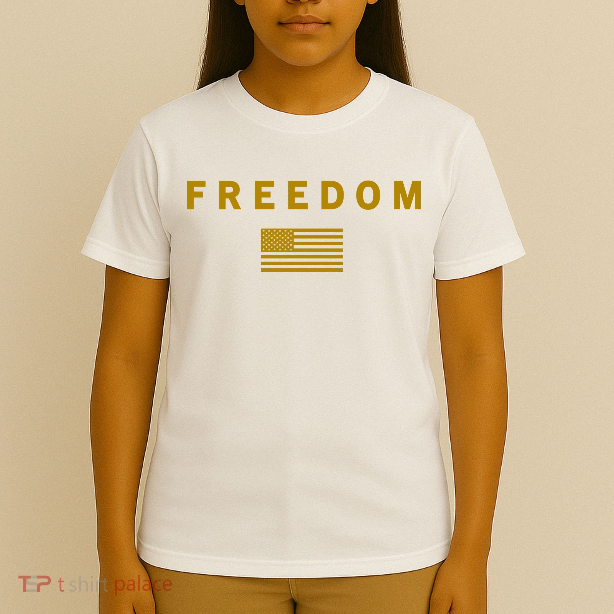 Gold Freedom American Values USA Flag Support Charlie Kirk T-Shirt