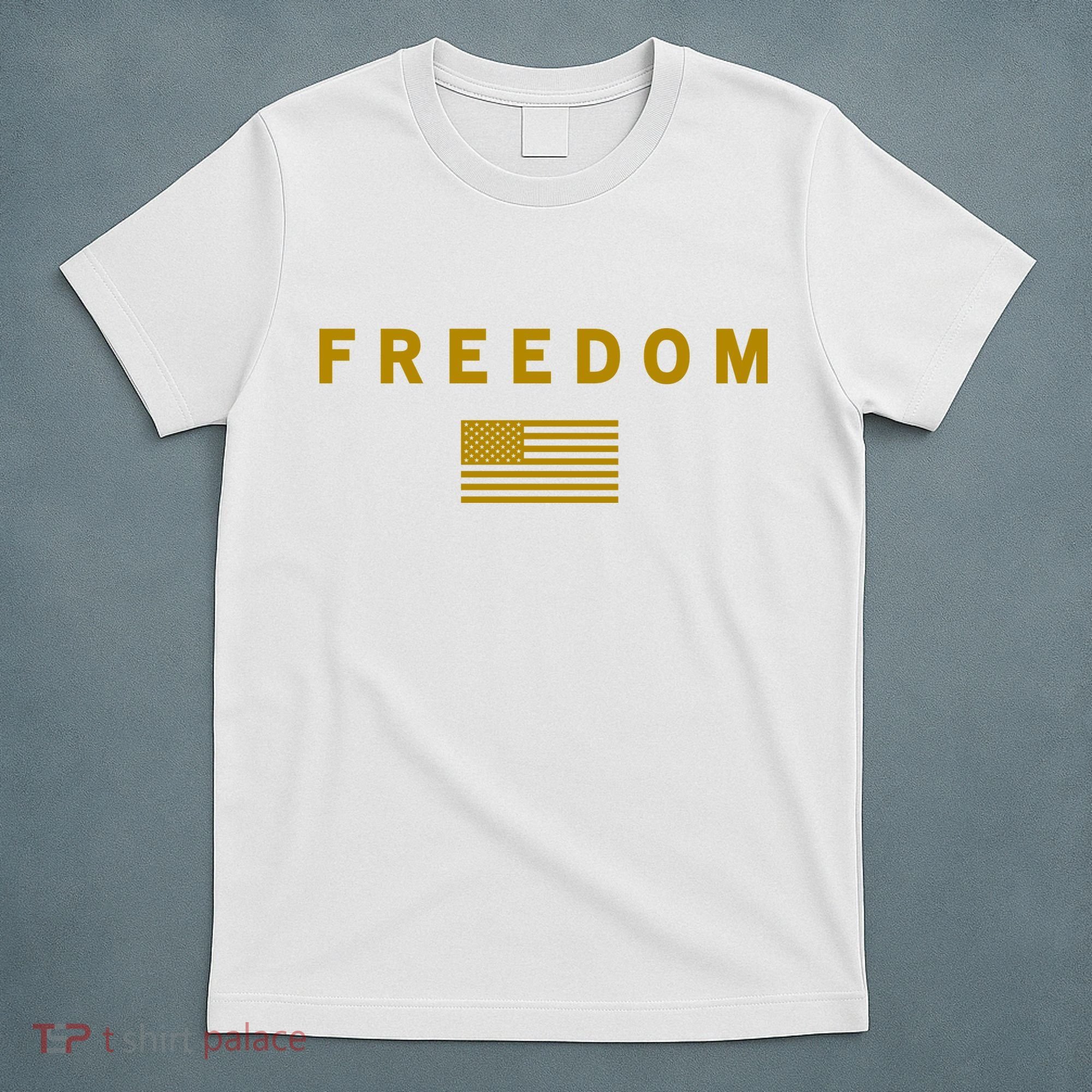 Gold Freedom American Values USA Flag Support Charlie Kirk T-Shirt