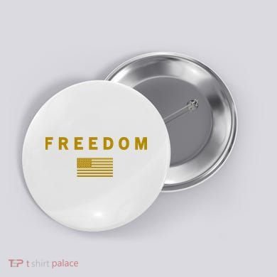 Gold Freedom American Values USA Flag Support Charlie Kirk Button