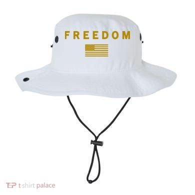 Gold Freedom American Values USA Flag Support Charlie Kirk Bucket Hat
