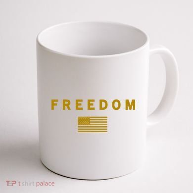 Gold Freedom American Values USA Flag Support Charlie Kirk Coffee Mug back