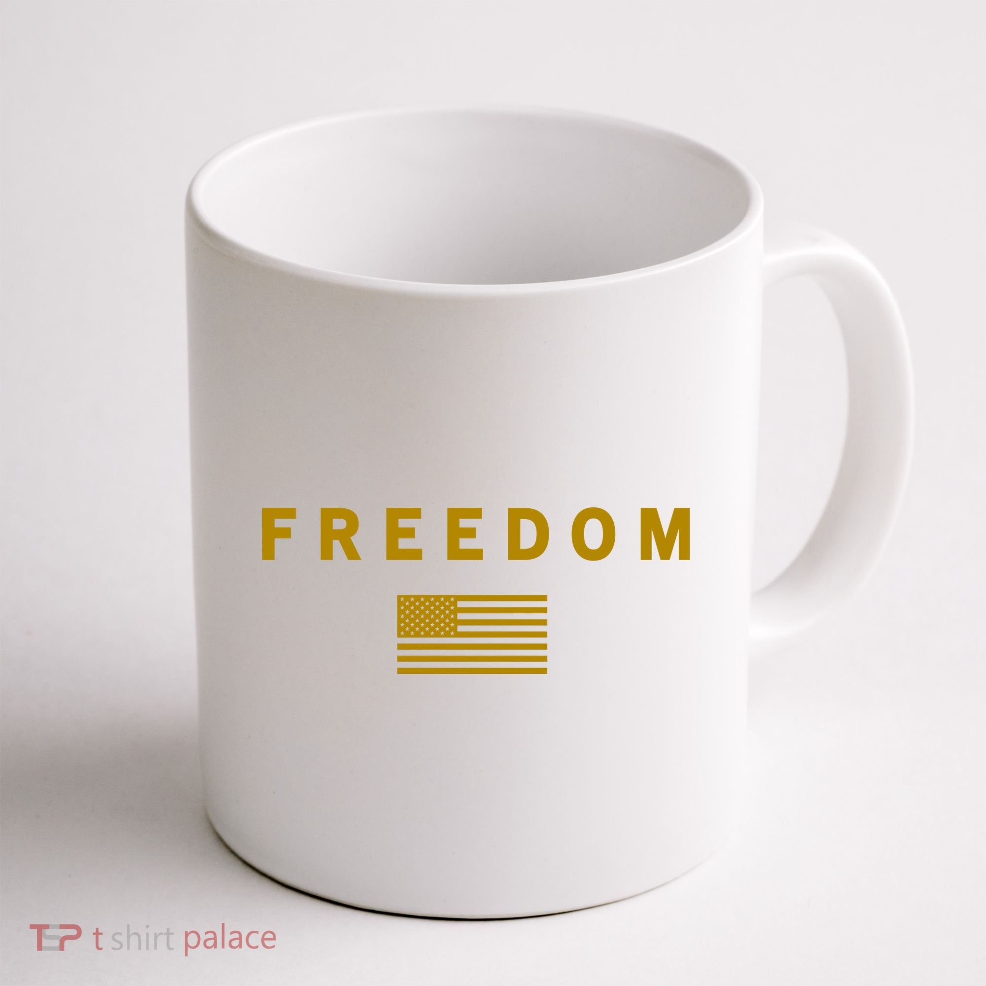 Gold Freedom American Values USA Flag Support Charlie Kirk Coffee Mug