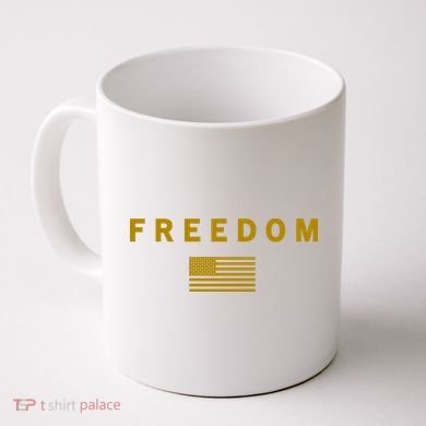 Gold Freedom American Values USA Flag Support Charlie Kirk Coffee Mug