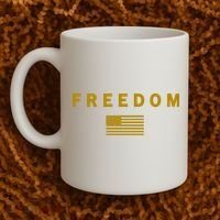 Gold Freedom American Values USA Flag Support Charlie Kirk Coffee Mug thumb 2