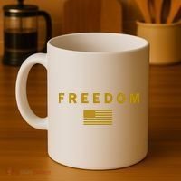 Gold Freedom American Values USA Flag Support Charlie Kirk Coffee Mug thumb 4
