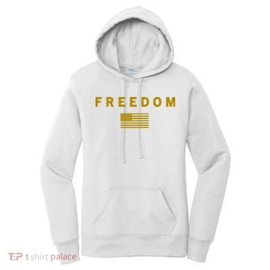 Gold Freedom American Values USA Flag Support Charlie Kirk Women's Hoodie