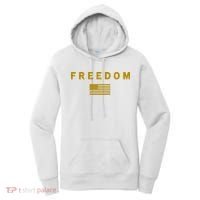 Gold Freedom American Values USA Flag Support Charlie Kirk Women's Hoodie thumb 0