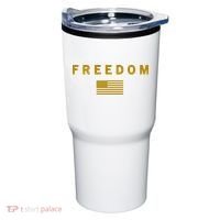 Gold Freedom American Values USA Flag Support Charlie Kirk Tumbler thumb 0