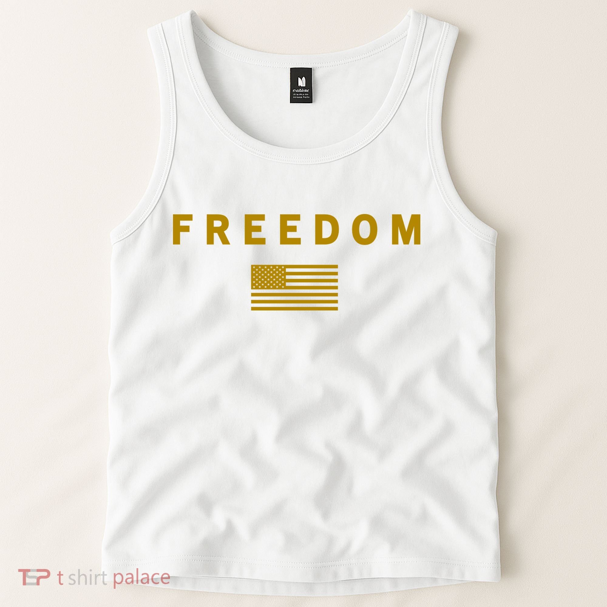 Gold Freedom American Values USA Flag Support Charlie Kirk Tank Top
