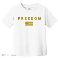 Gold Freedom American Values USA Flag Support Charlie Kirk Toddler T-Shirt thumb 0