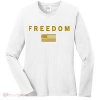 Gold Freedom American Values USA Flag Support Charlie Kirk Women's Long Sleeve Shirt thumb 0
