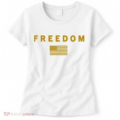 Gold Freedom American Values USA Flag Support Charlie Kirk Women's T-Shirt
