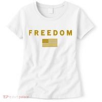 Gold Freedom American Values USA Flag Support Charlie Kirk Women's T-Shirt thumb 0