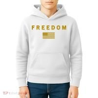 Gold Freedom American Values USA Flag Support Charlie Kirk Kids Hoodie thumb 4