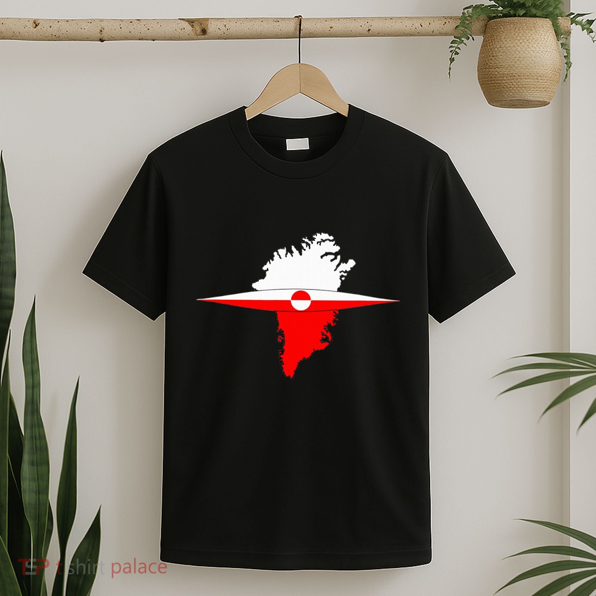 Greenland Flag And Kayak Qujaq T-Shirt