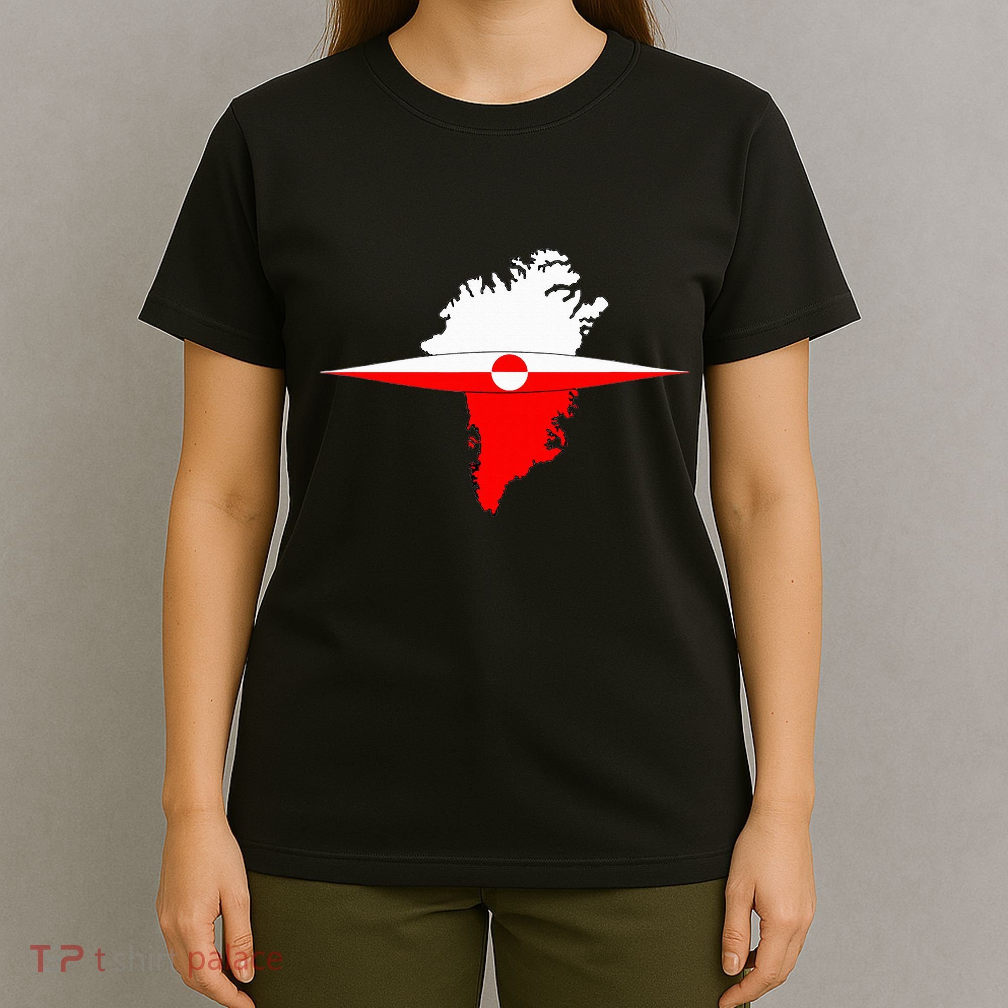 Greenland Flag And Kayak Qujaq T-Shirt