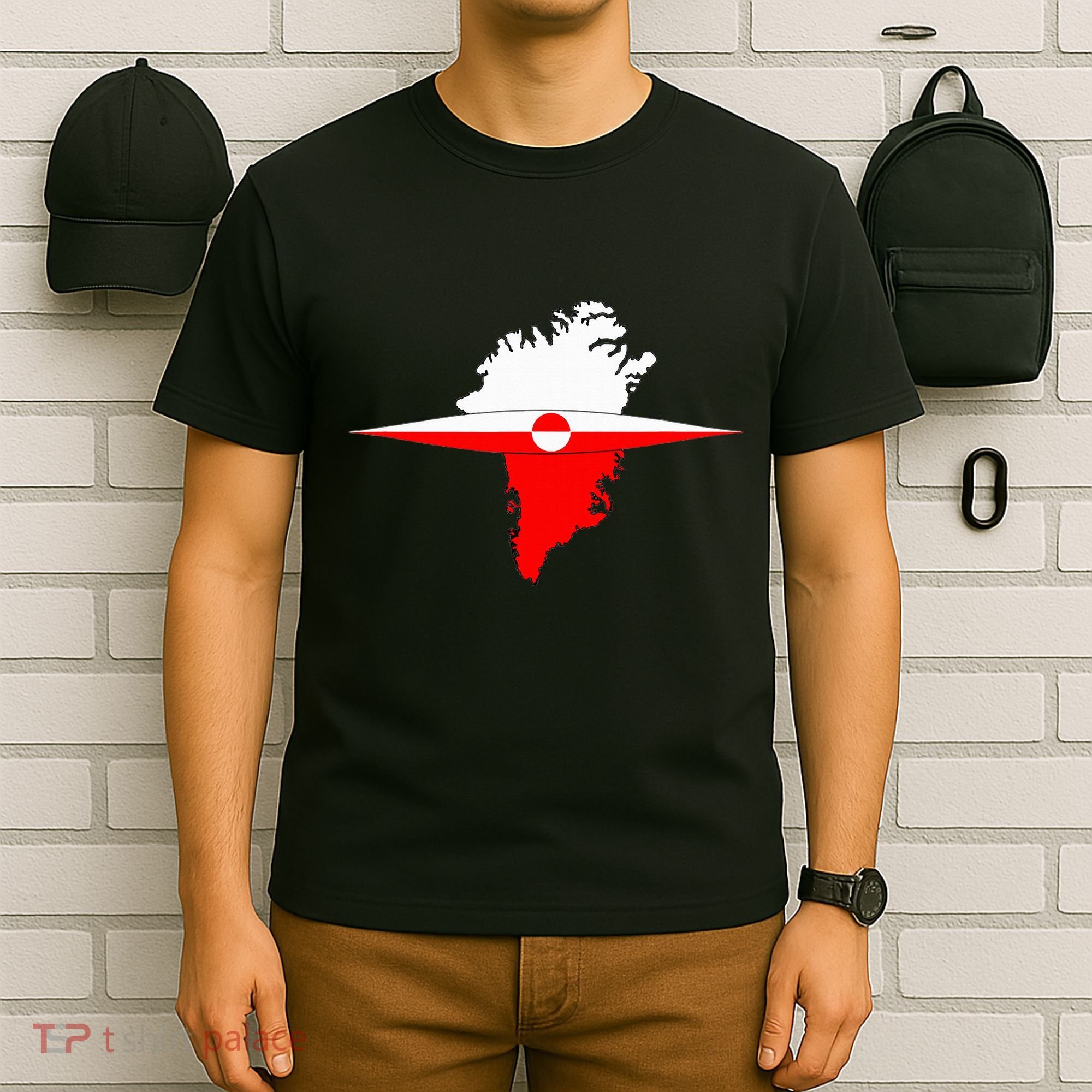 Greenland Flag And Kayak Qujaq T-Shirt