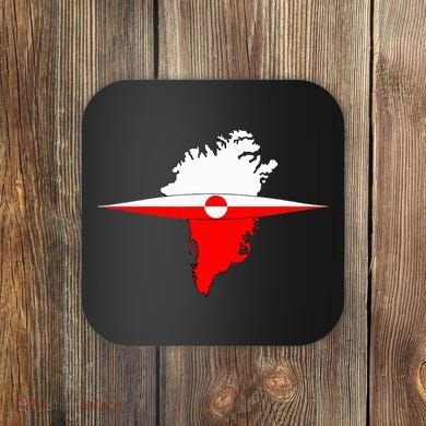 Greenland Flag And Kayak Qujaq Coaster