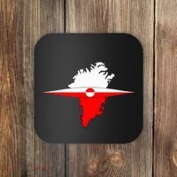 Greenland Flag And Kayak Qujaq Coaster thumb 0