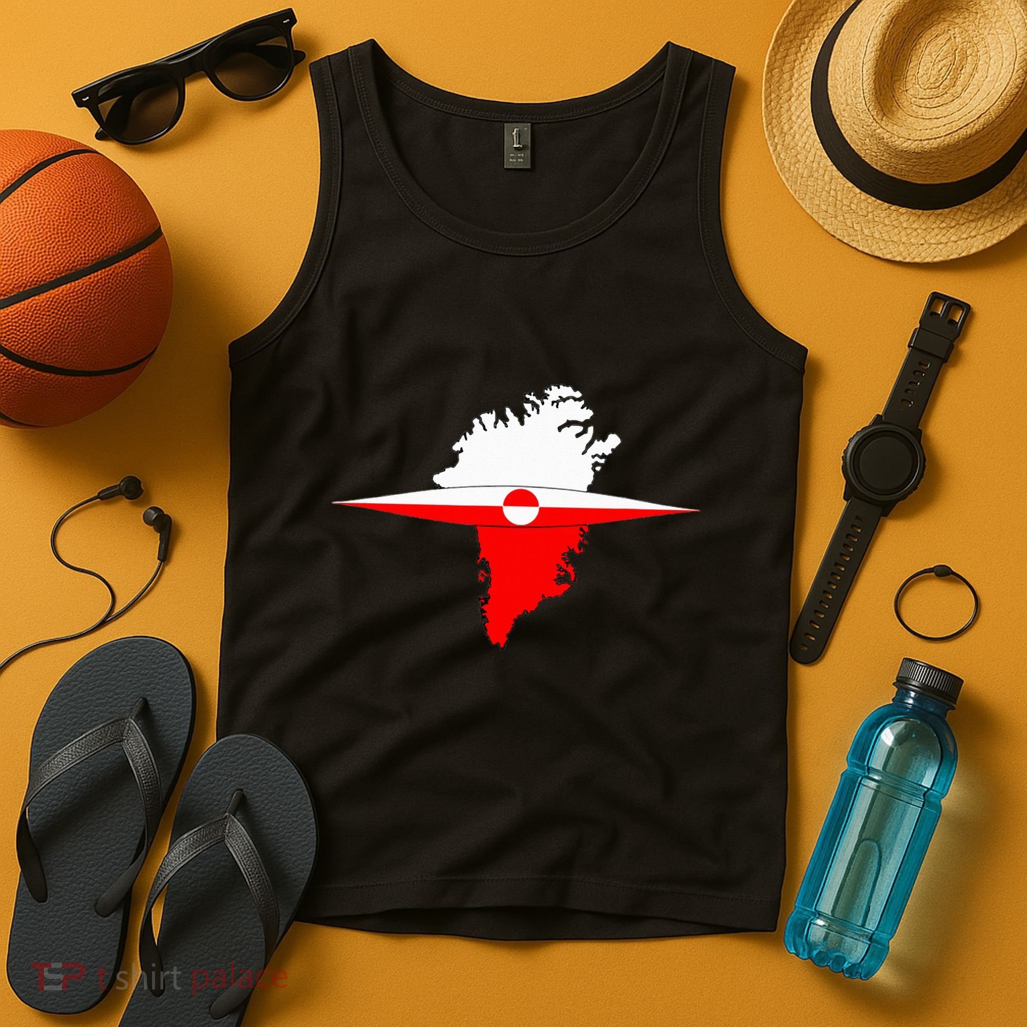 Greenland Flag And Kayak Qujaq Tank Top