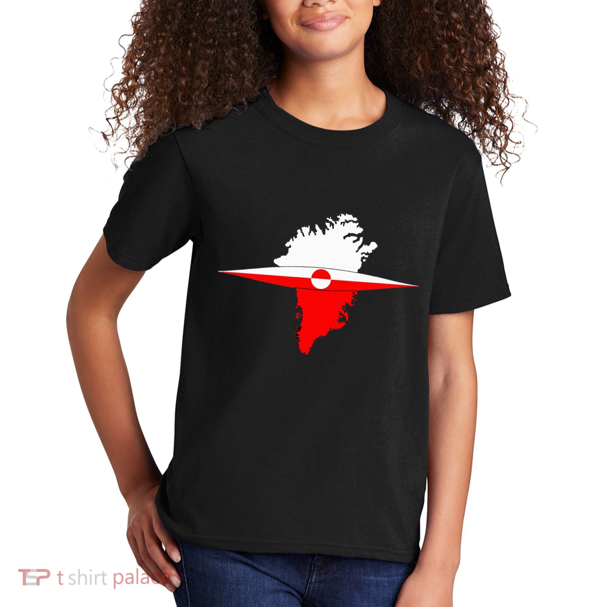 Greenland Flag And Kayak Qujaq Kids T-Shirt