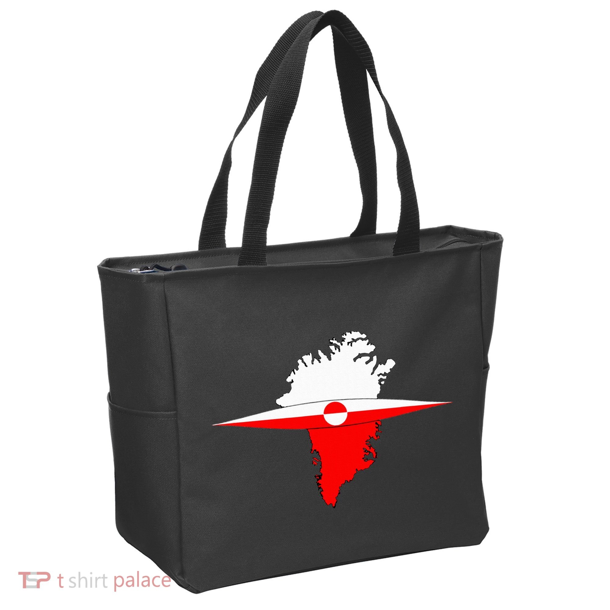 Greenland Flag And Kayak Qujaq Tote Bag