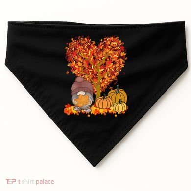 Gnome Fall Autumn Heart Cute USA-Made Doggie Bandana