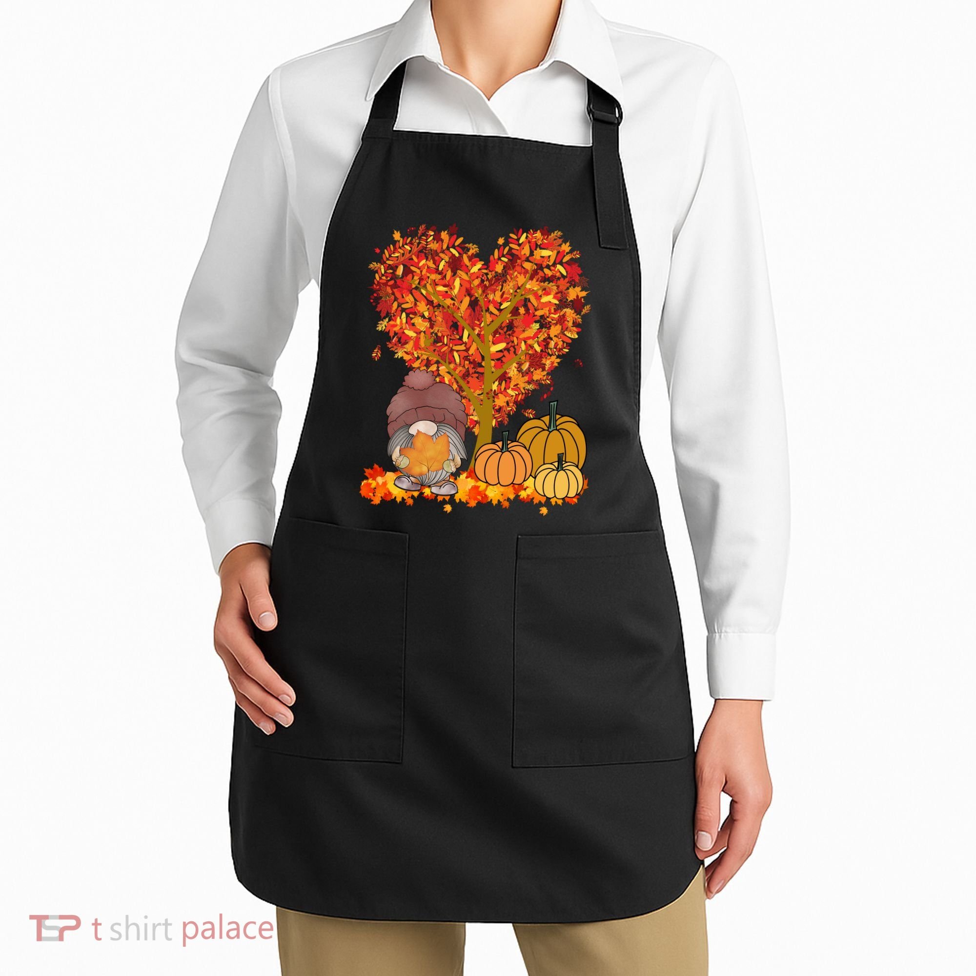 Gnome Fall Autumn Heart Cute Apron