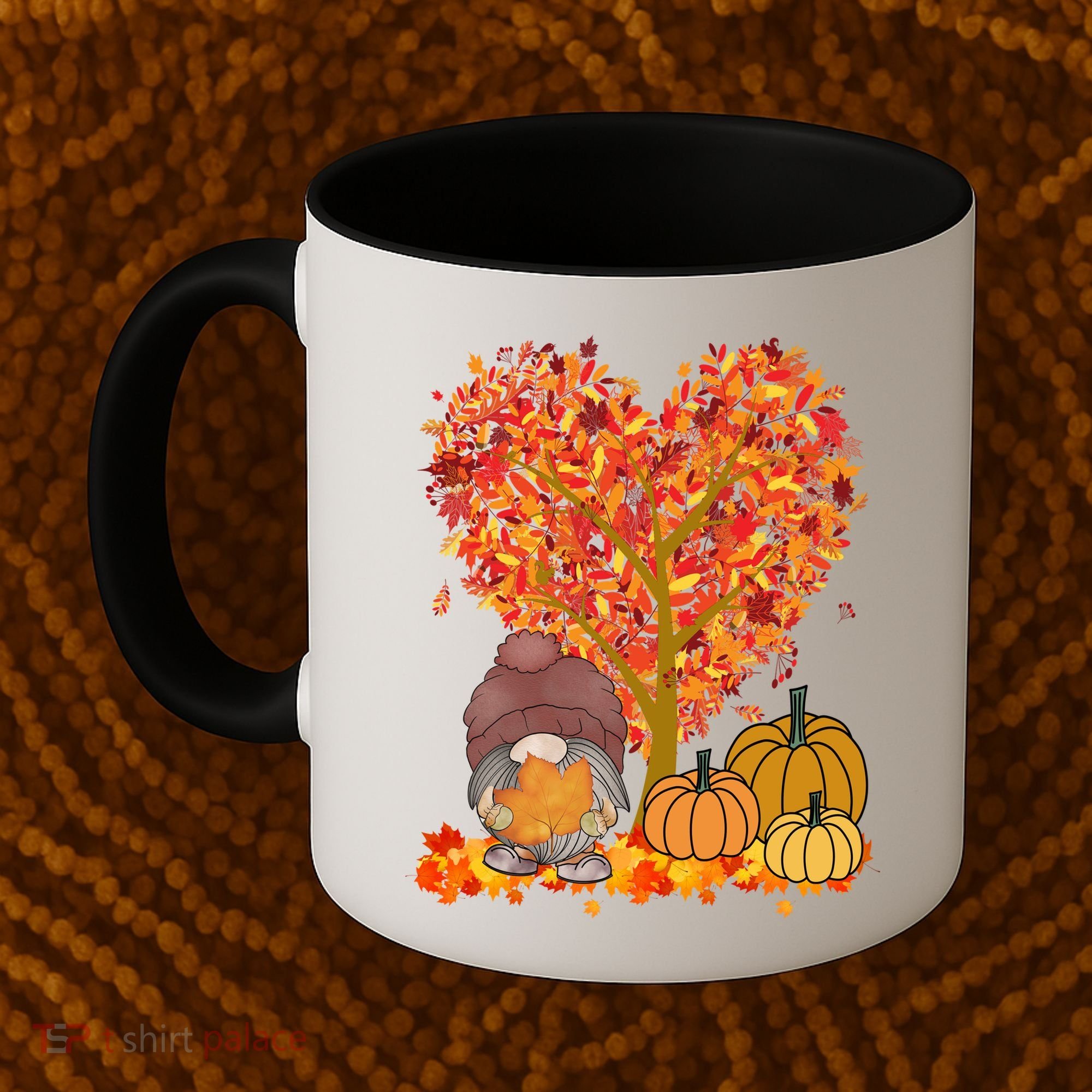 Gnome Fall Autumn Heart Cute Coffee Mug