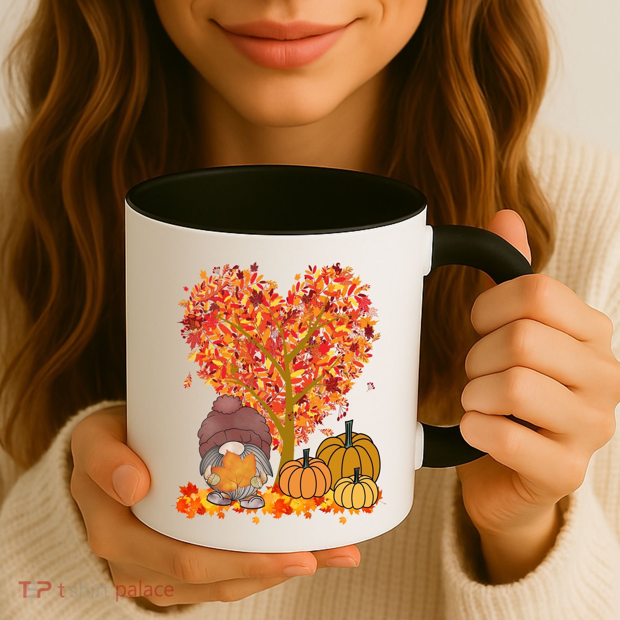 Gnome Fall Autumn Heart Cute Coffee Mug