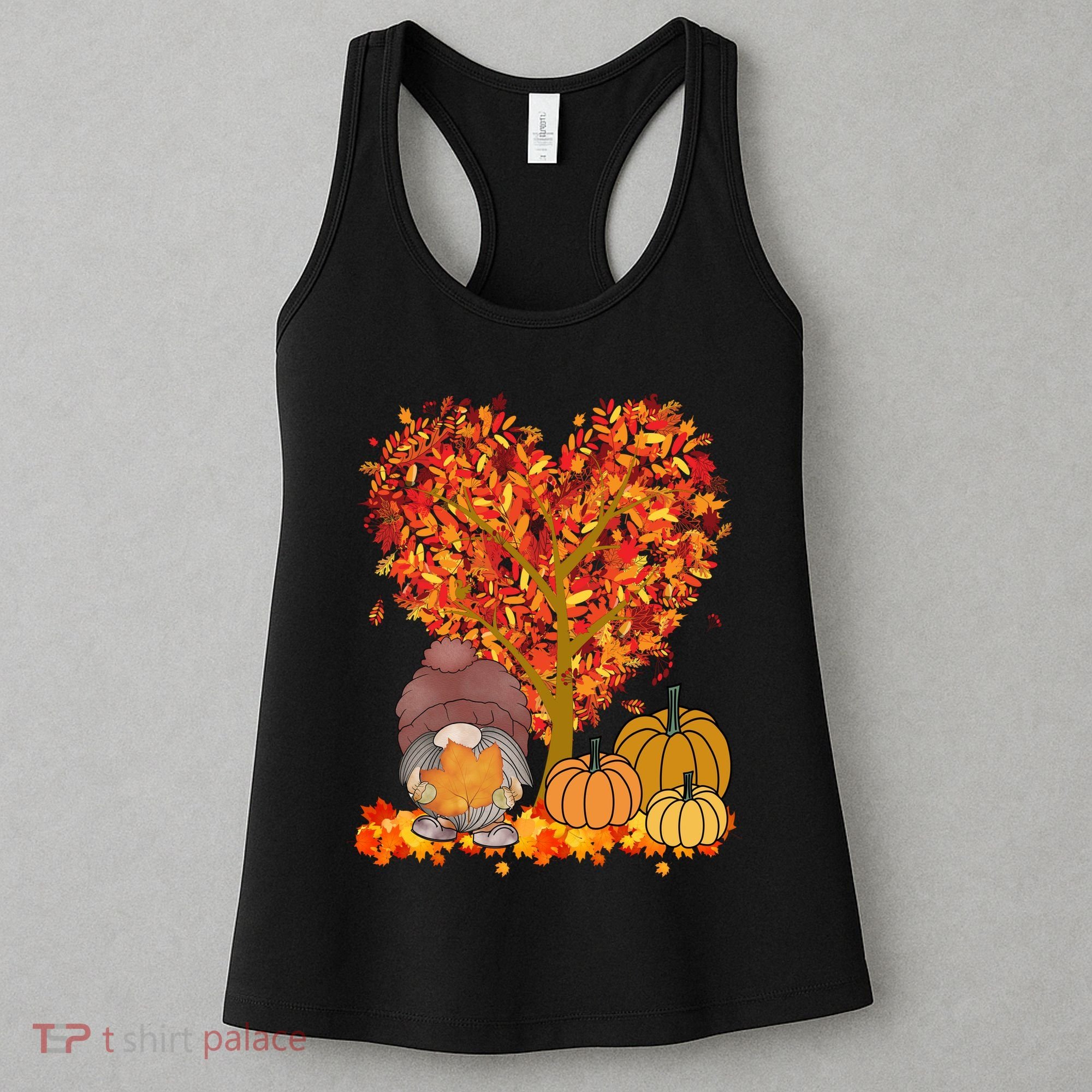 Gnome Fall Autumn Heart Cute Women's Tank Top