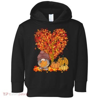 Gnome Fall Autumn Heart Cute Toddler Hoodie