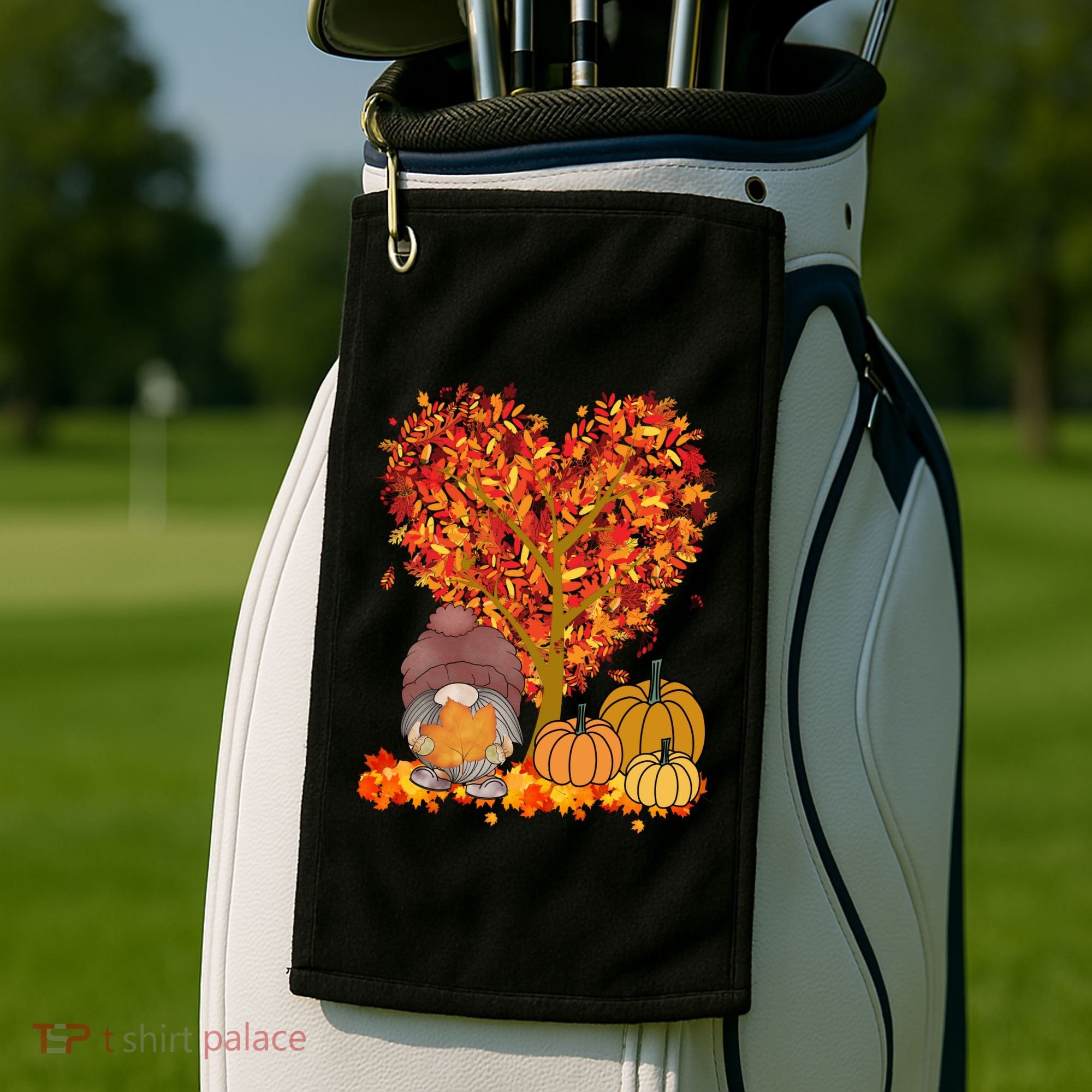 Gnome Fall Autumn Heart Cute Golf Towel