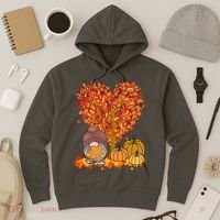 Gnome Fall Autumn Heart Cute Hoodie thumb 3
