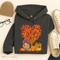 Gnome Fall Autumn Heart Cute Hoodie thumb 4