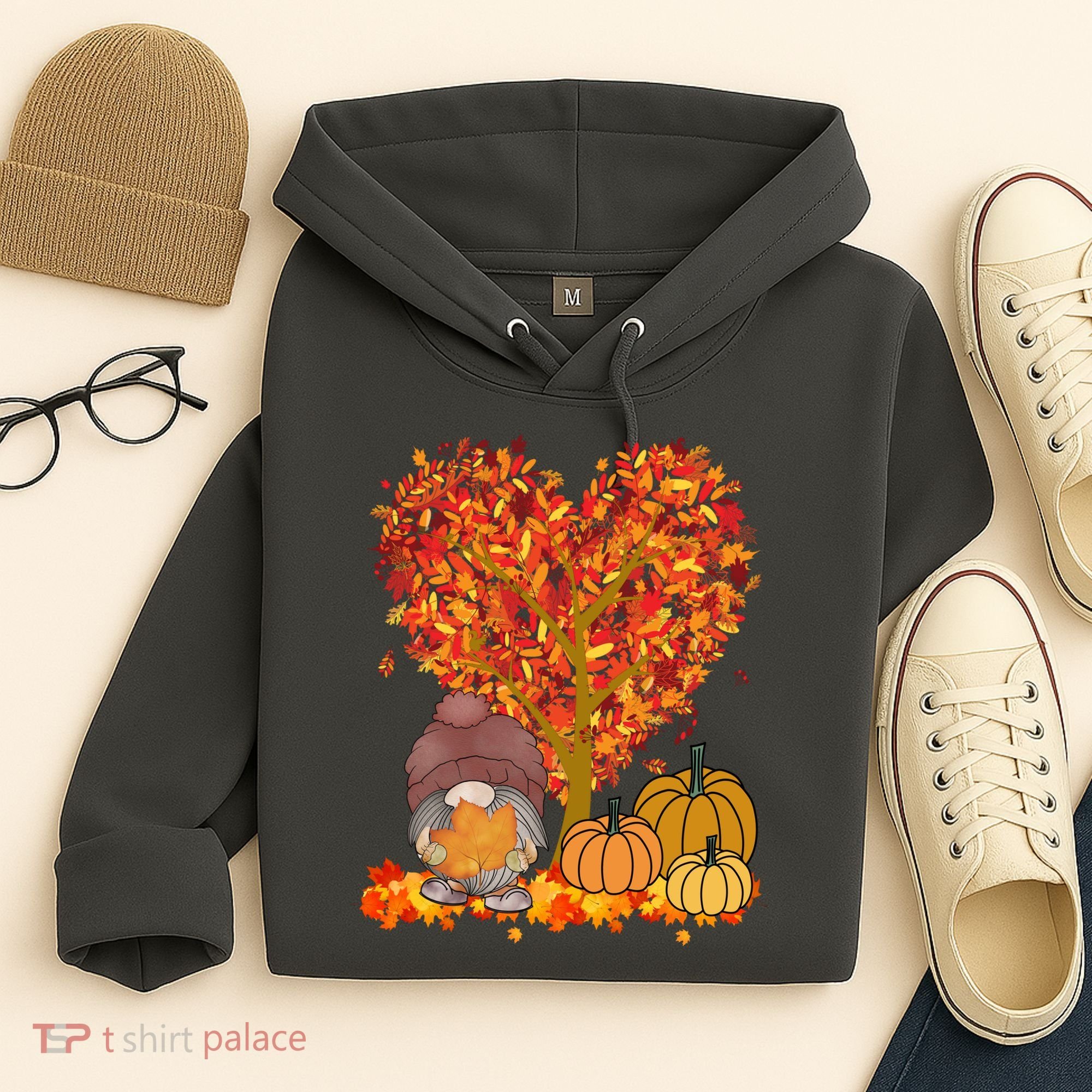 Gnome Fall Autumn Heart Cute Hoodie
