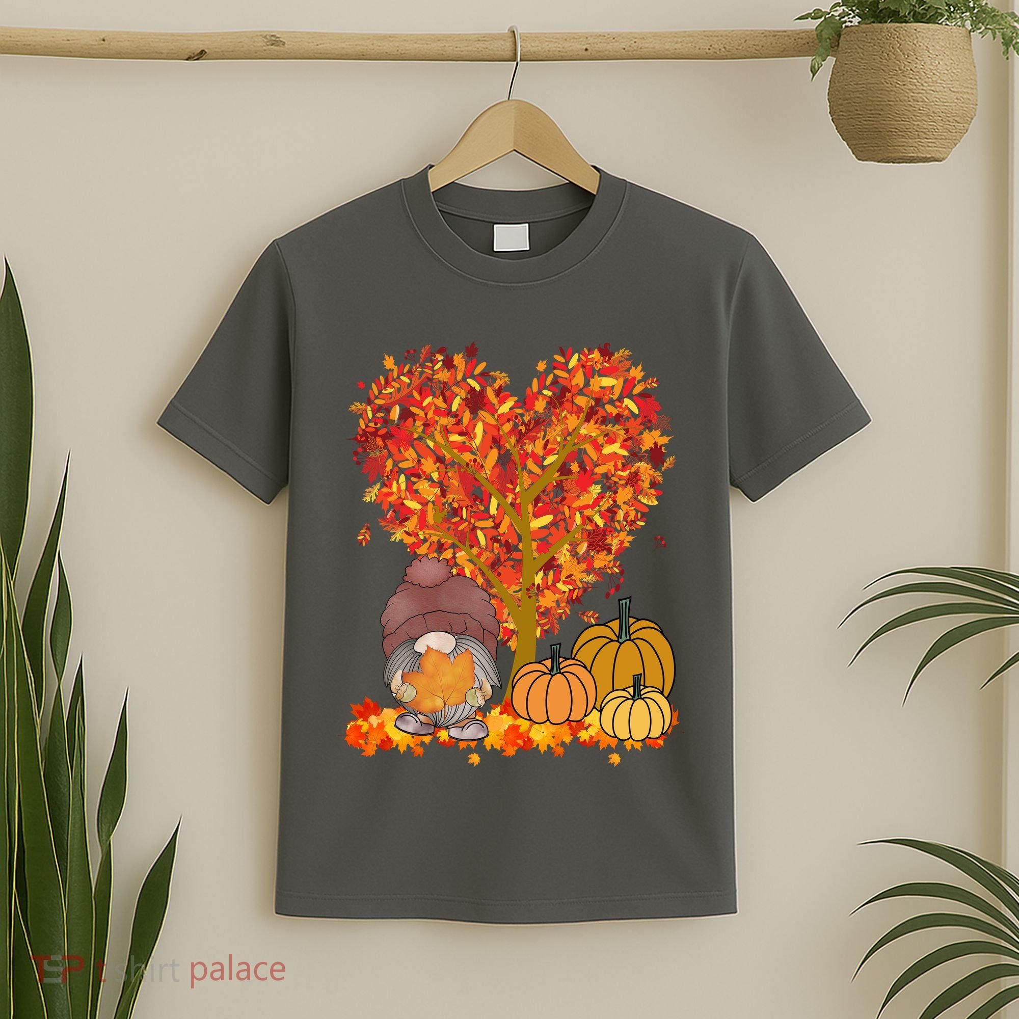Gnome Fall Autumn Heart Cute T-Shirt