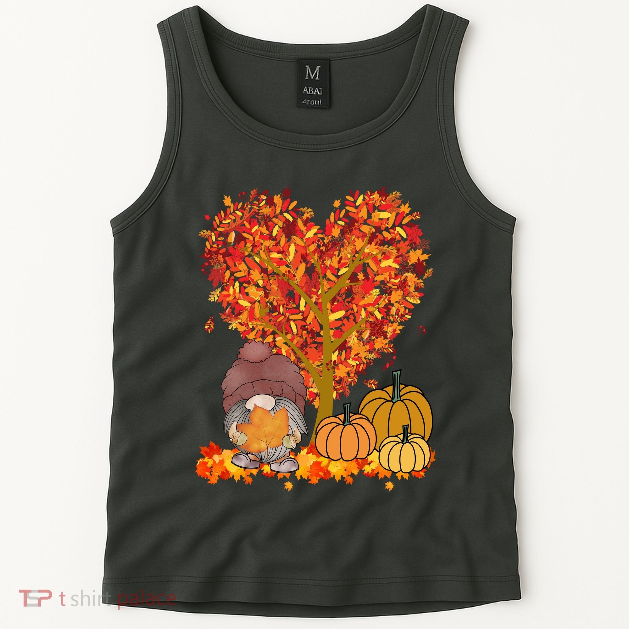 Gnome Fall Autumn Heart Cute Tank Top