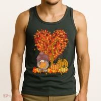 Gnome Fall Autumn Heart Cute Tank Top thumb 3