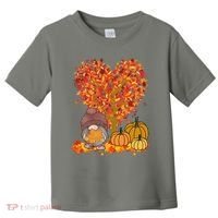 Gnome Fall Autumn Heart Cute Toddler T-Shirt thumb 0
