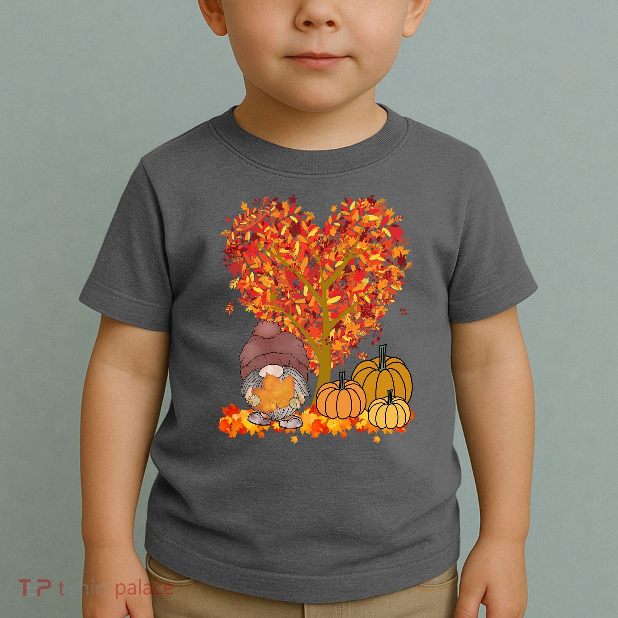 Gnome Fall Autumn Heart Cute Toddler T-Shirt