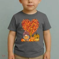 Gnome Fall Autumn Heart Cute Toddler T-Shirt thumb 2