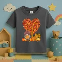 Gnome Fall Autumn Heart Cute Toddler T-Shirt thumb 3