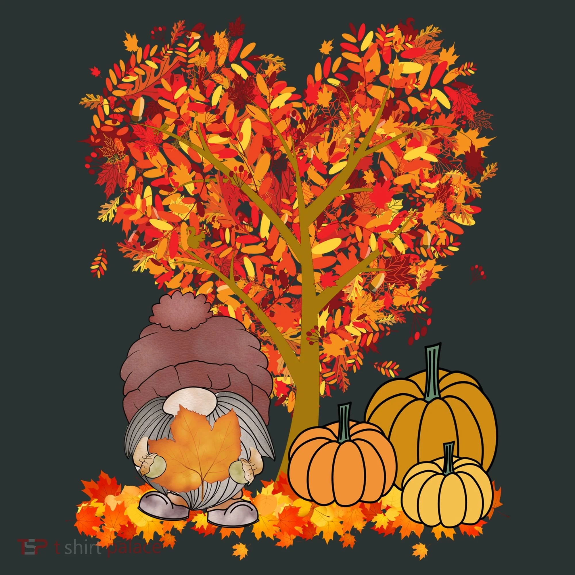 Gnome Fall Autumn Heart Cute Toddler T-Shirt